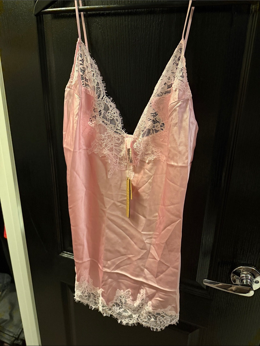 SKIMS Silk Lace Mini Slip Dress - Peony - Picture 3 of 7